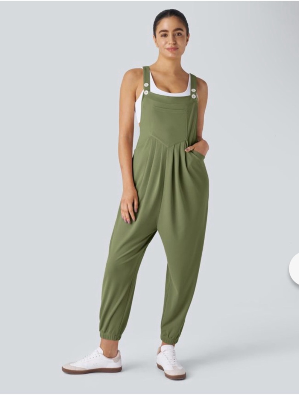 Olive Green Halara Overalls Jumpsuit